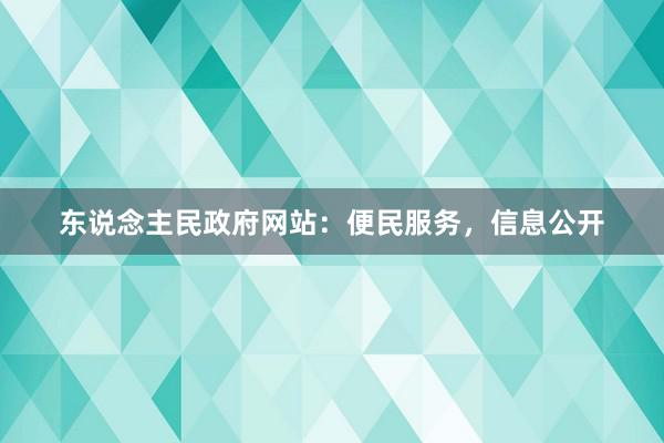 东说念主民政府网站:便民服务,信息公开