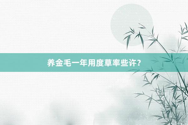 养金毛一年用度草率些许？
